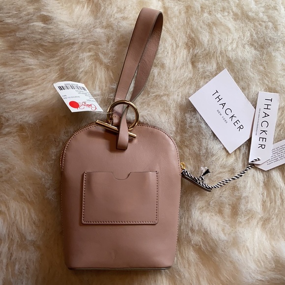 Thacker- Sandstone Gold Genuine Leather Wristlet - Picture 4 of 8